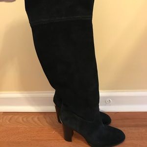 Michael Kors Knee-high black suede heeled boots